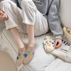 Alilang Women's Summer Colorful Heart-Printed No-Show Socks 6pk - Brown - 3 of 4