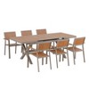YOOCOZZ 7-Piece Outdoor Patio Dining Set with Extendable Plastic Wood Table and 6 Iron Frame Chairs - 4 of 4