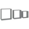 vidaXL Wall Cube Shelves 3 pcs Gray MDF - 3 of 4