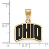 Black Bow Jewelry 14k Yellow Gold Plated Sterling Silver Ohio Bobcats NCAA Small Pendant - 2 of 3