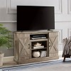 ORRD American Retro TV Stand for up to 50", Farmhouse Media Console with X-Barn Doors & Storage, Gray Wash Entertainment Center - 3 of 4