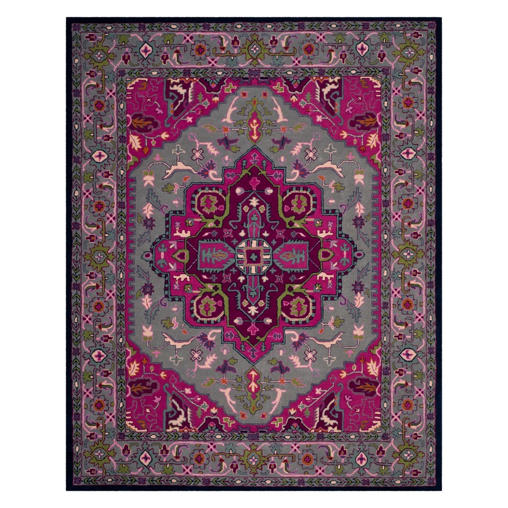 10'x14' Medallion Area Rug Gray/Pink - Safavieh