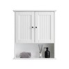 ChicFurnit Bathroom Storage Cabinet Modern Wall Mounted Over the Toilet Cabinet with Wooden Storage for Bathroom Use, White, 31.9"*15.4"*10.6" - 2 of 4
