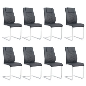 PAGED Modern Dining Chairs with Faux Leather Padded Seat Dining Room Chairs with Metal Legs for Living Room, Kitchen - 1 of 4