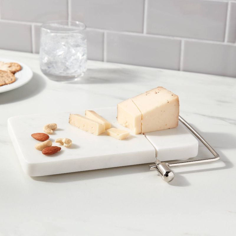 9&#34; x 6&#34; Marble Cheese Slicer Cutting Board White - Threshold&#8482;, 3 of 7
