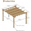 GustoWave Patio 10x13 Ft Wood-Grain Post Pergola Gazebo for Backyard Garden Porch - 2 of 4