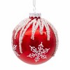 Kurt Adler 80MM Red and Silver Snowflake Ball Ornaments, 6 Piece Set - 2 of 4