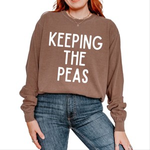 Simply Sage Market Keeping The Peas Garment Dyed Long Sleeve - 1 of 4