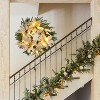 COZONY 24 Inch Pre-lit Artificial Christmas Wreath with Gold Ball Ornaments - 4 of 4