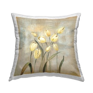Stupell Industries Yellow Tulips on Beige Outdoor Decorative Throw Pillow, 18 x 18 - 1 of 3