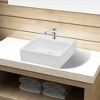 vidaXL Ceramic Bathroom Sink Basin with Faucet Hole White Square - 2 of 4