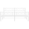 vidaXL Metal Bed Frame with Headboard&Footboard White 72 in.x83.9 in. California King - 4 of 4