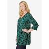 Woman Within Perfect Printed Three-Quarter-Sleeve V-Neck Tunic - 4 of 4