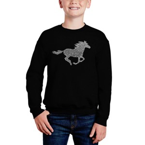 LA Pop Art Horse Breeds - Boy's Word Art Crewneck Sweatshirt - 1 of 3