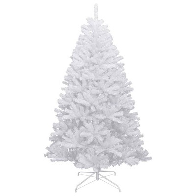 vidaXL Flocked Artificial Christmas Tree with Hinged Design, Lifelike PVC Tips, Sturdy Metal Stand - Reusable, Snow-Decorated Xmas Tree - 59.1" Height