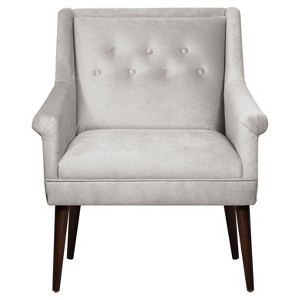 Button Tufted Chair in Mystere Dove - Skyline Furniture
