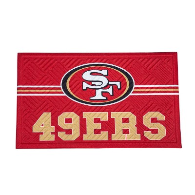 Evergreen NFL San Francisco 49ers Embossed Mat Cross Hatch Indoor and Outdoor Doormat