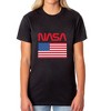 NASA Women's Retro NASA Logo American Flag Short-Sleeve Crewneck T-Shirt White - 2 of 4