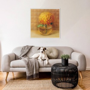 Amanti Art 30"x30" Chrysanthemum in Glass by Danhui Nai Framed Canvas Wall Art Print - 1 of 4