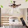 Ludomide 48" Retractable Caged Ceiling Fan with Lights, Reverse Industrial Rusty Fandelier with Remote Control for Living Room, Dining Room, Bedroom - 3 of 4