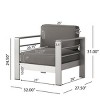 4-Piece Outdoor Aluminum Conversation Set with Glass Top Table,Loveseat & 2 Armchairs, Patio Furniture for Balcony,Deck,or Garden–Maison Boucle - 4 of 4