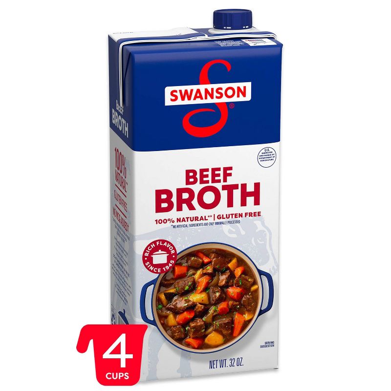 Swanson 100% Natural Gluten Free Beef Broth - 32oz, 1 of 15