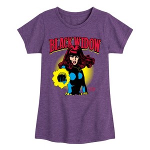 Girls' - Marvel - Black Widow Logo -Toddler And Youth Girls Fitted Short Sleeve Graphic T-Shirt Fitted Short Sleeve Graphic T-Shirt - 1 of 4
