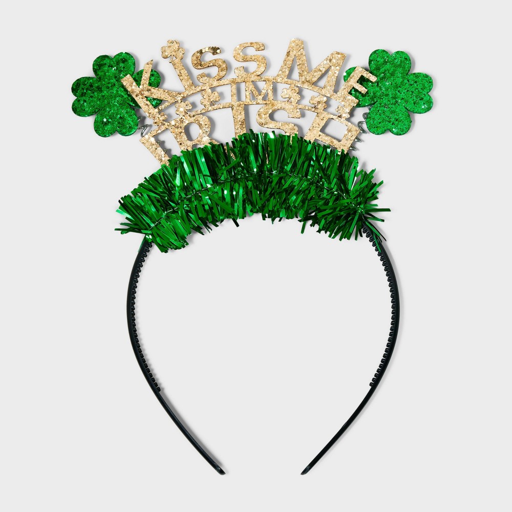 St Patrick's Day Headband Kiss - Green/Gold