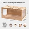 Mewoofun Pet Crates And Houses Large Hamster Cage Wooden Gerbil Cage, Hamster House with Openable Roof Window, Brown, 39.4"*19.7"*19.7" - 3 of 4