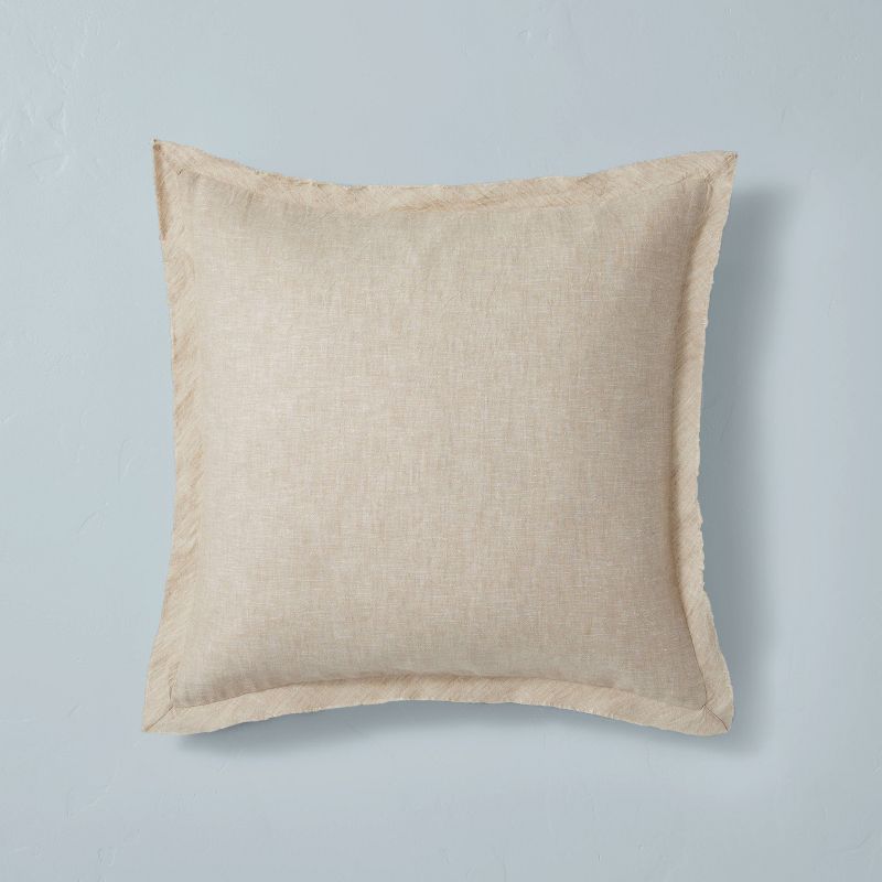 18"x18" Linen Blend Accent Pillow Sham - Hearth & Hand™ with Magnolia, 1 of 5