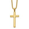 Chisel Stainless Steel Polished Yellow IP-plated Cross Pendant on a 24" Box Chain Necklace - 2 of 4
