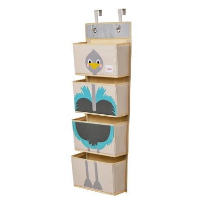 3 Sprouts Nursery Hanging Over the Door Organizer - Ostrich