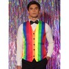 Lars Amadeus Men's Single Breasted V Neck Colorful Rainbow Stripes Vest - 2 of 4