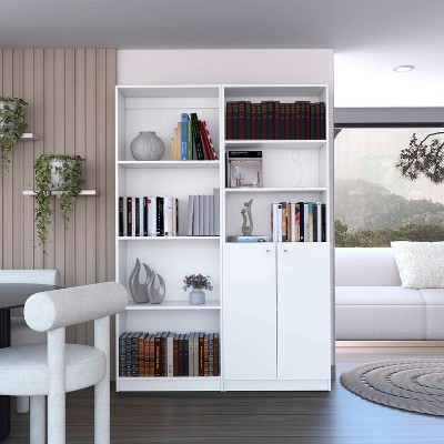 NicBex Bookcases for Home Office 2 Piece Bookcase Set 49.4" Wide Storage Cabinet Bookshelf with 9 Shelves for Living Room and Bedroom