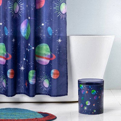 Starry Night Blue Plastic Kids' Wastebasket