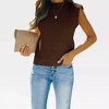 Women's Cap Sleeve Knit Pullover Sweater Crew Neck Tank Tops - 3 of 4