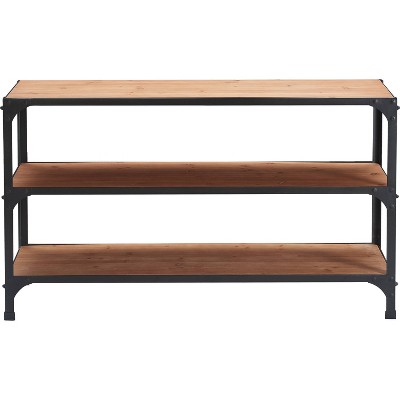 Overland Shelf Metal TV Stand for TVs up to 55" Wood/Black - Serta