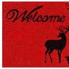 HomeRoots 17" X 29" Red And Black Christmas Deer Welcome Outdoor Coir Door Mat - 4 of 4