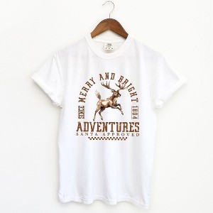 Simply Sage Market Women's Merry and Bright Adventures Short Sleeve Garment Dyed Tee - 1 of 4