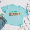 The Life Of A Teenager Puff/Glitter - Womens Boxy Crop Top - 3 of 3
