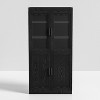 PexFix 5 Shelf Bookshelf with Rattan Doors White Tall Bookcase Display Shelves for Home Office Bedroom - 2 of 4