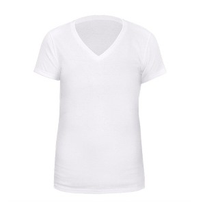 Premium V Neck T Shirts for Men Rayon Made from Bamboo Tees Moisture Wicking Undershirts 1 Pack - 1 of 4
