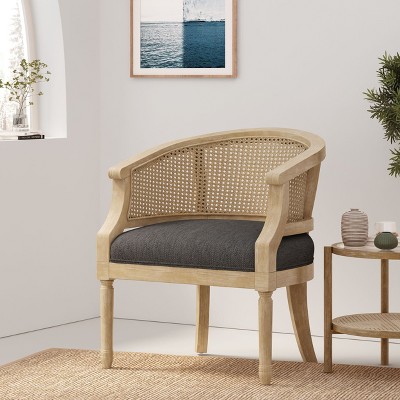 NicBex Accent Chair Rubber Wood Lounge Chair Reading Chair Comfy Chair for Living Room, Charcoal