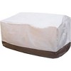 XIZZI Heavy Duty Patio Sofa Cover Waterproof, Outdoor Patio Furniture Cover with Air Vent Adjustable Drawstring and Handles, Beige - 2 of 4