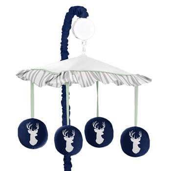 Sweet Jojo Designs Gender Neutral Unisex Musical Crib Mobile Woodsy Blue and Green