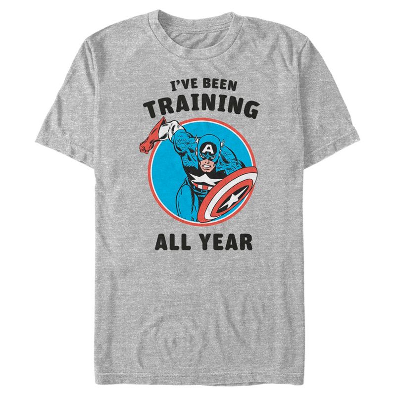 Men's Marvel Captain America I've Been Training All Year T-Shirt, 1 of 6
