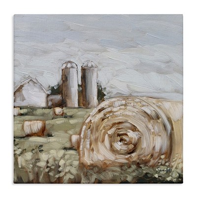 Stupell Industries Hay Bales Farmland Pasture, 30" x 30"