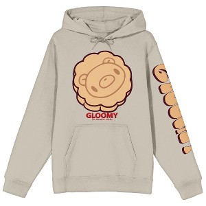 Gloomy Bear Cookies Long Sleeve Natural Adult Hooded Sweatshirt - 1 of 2