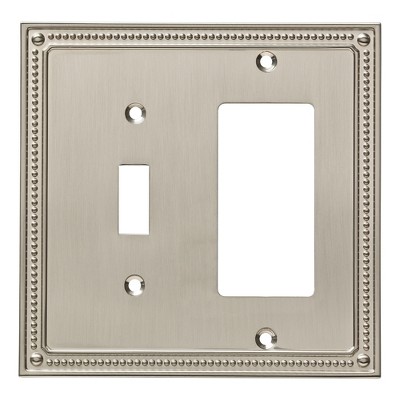 Franklin Brass Classic Beaded Switch/Decorator Wall Plate Nickel
