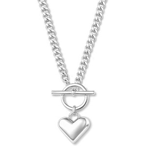 Gold Silver Heart Pendant Necklace Dainty Choker Love Jewelry for Women - 1 of 4